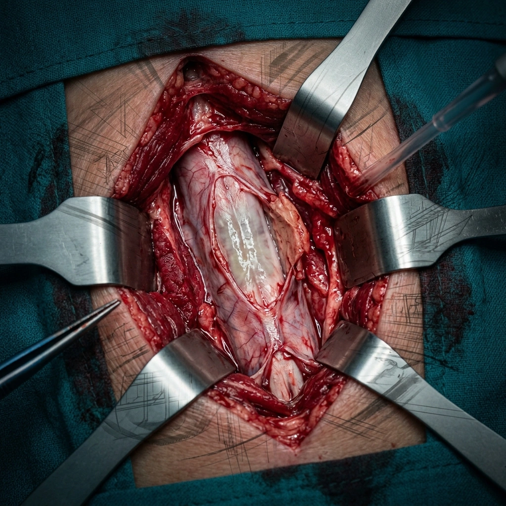 Cervical myelopathy with cord compression