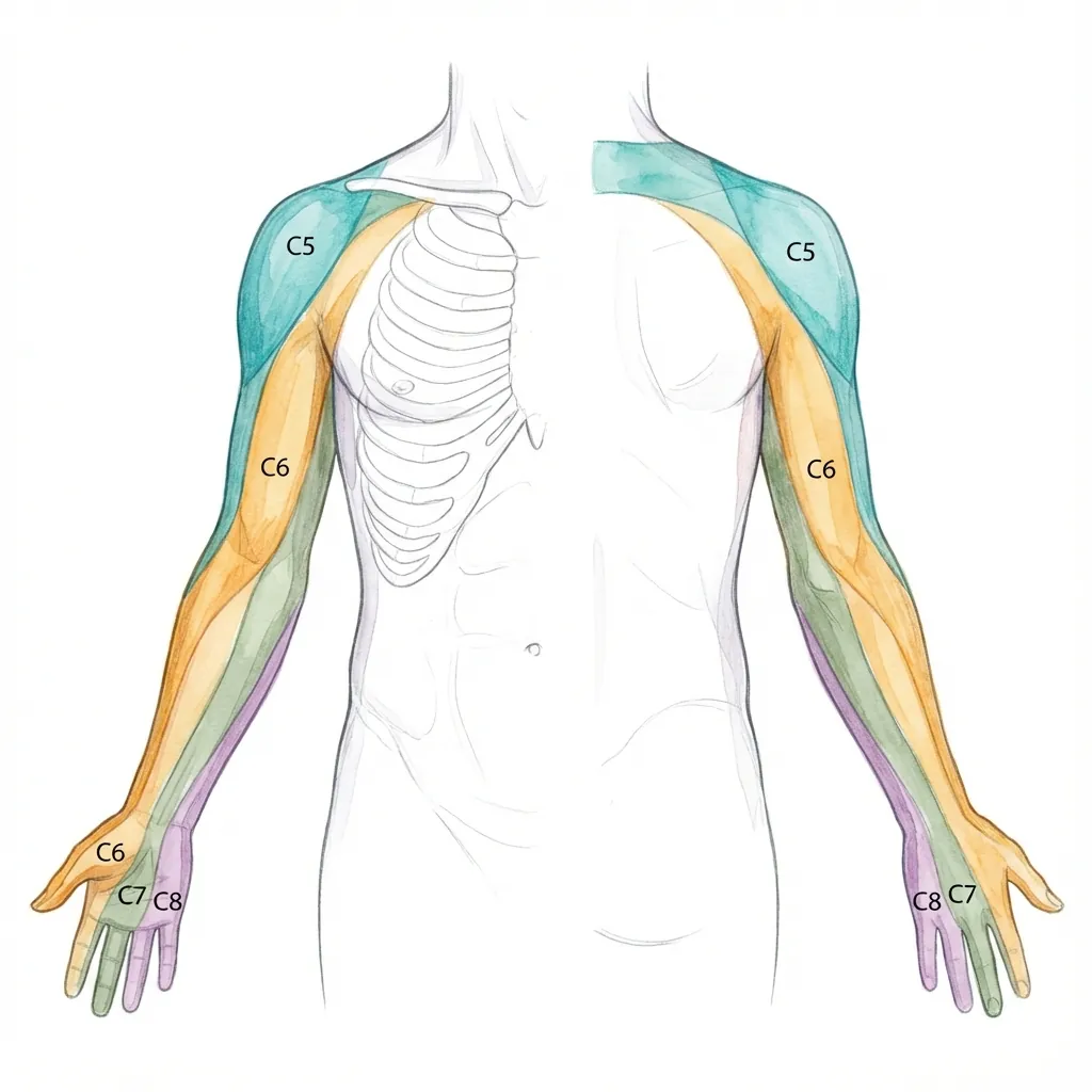 Cervical Dermatome Distribution Map