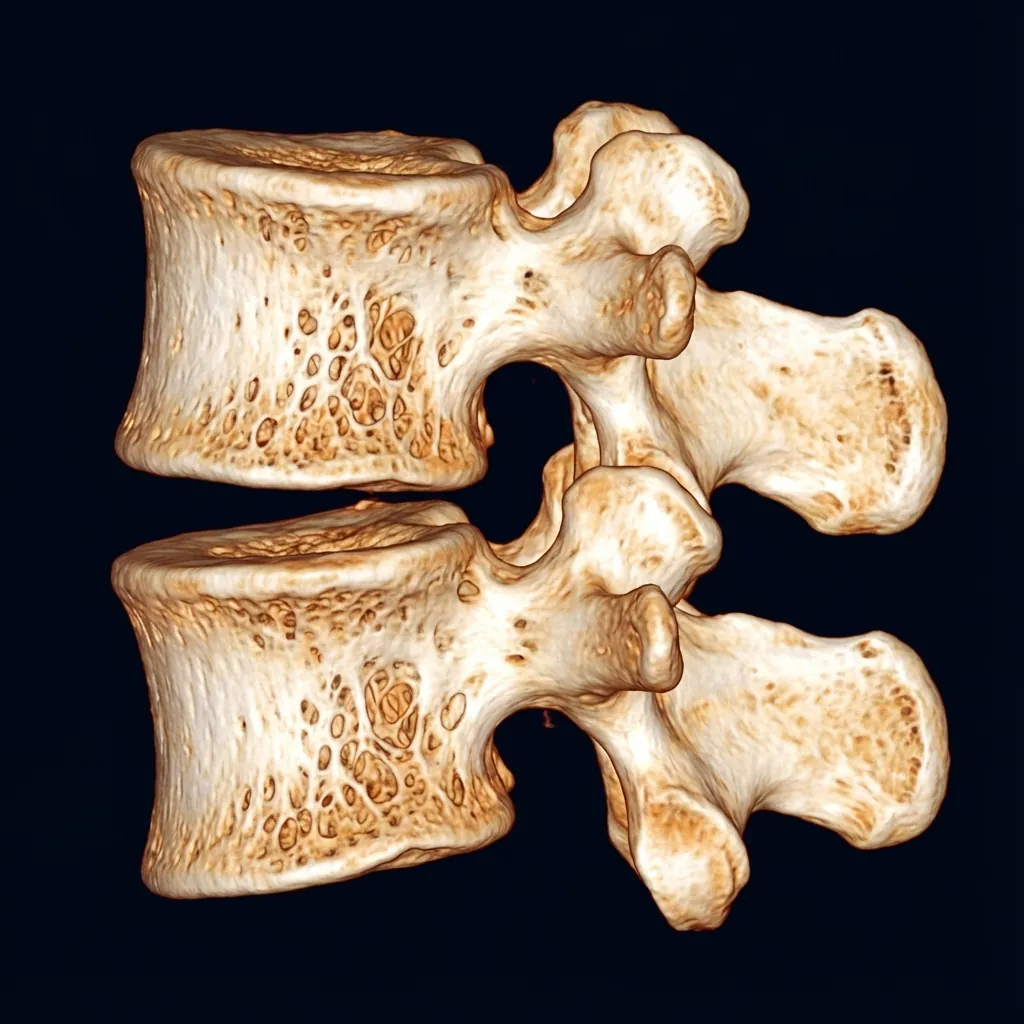 3D CT reconstruction showing vertebral trabecular bone architecture