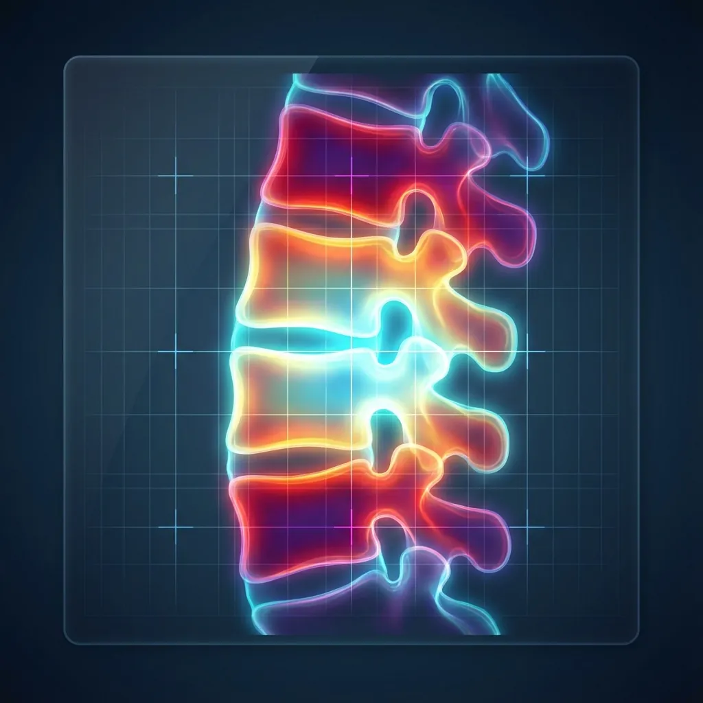 DEXA scan showing bone density heat map visualisation