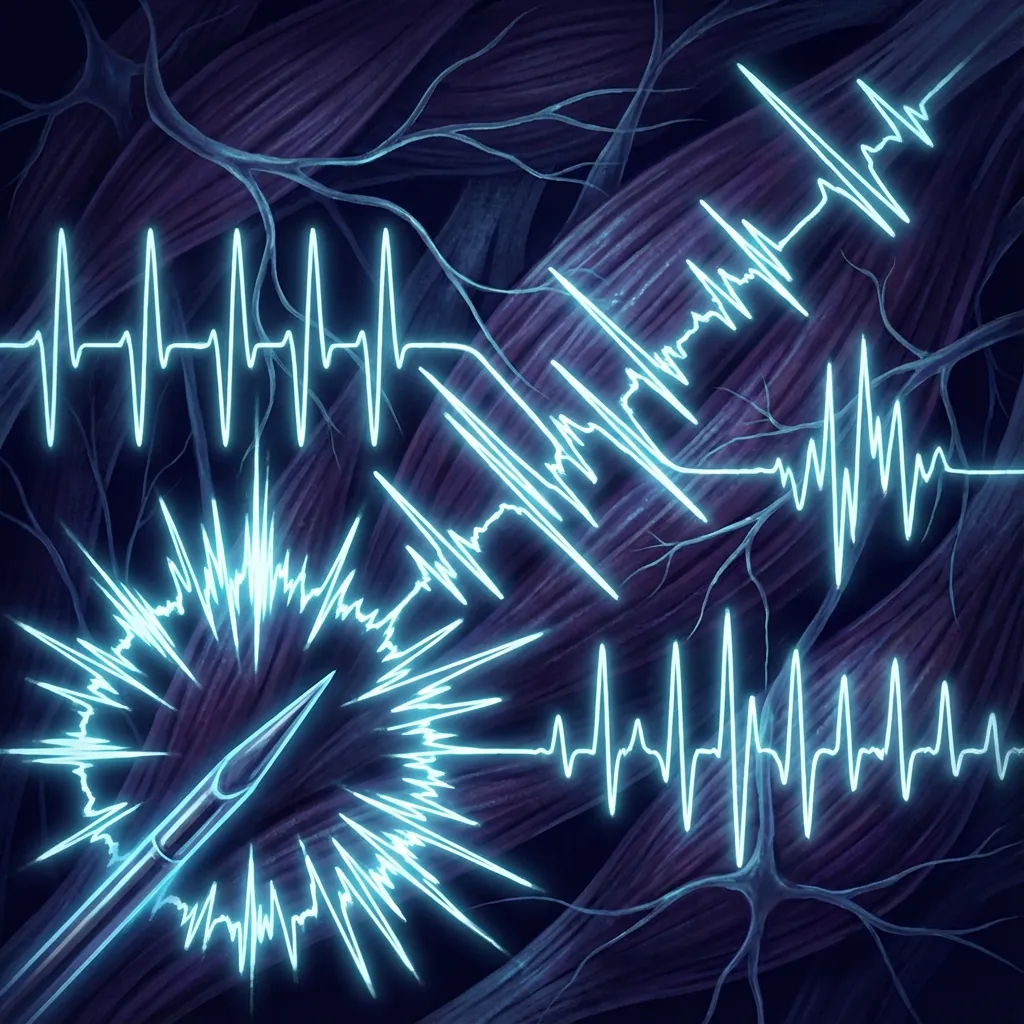 Electromyography waveforms and nerve signal visualisation