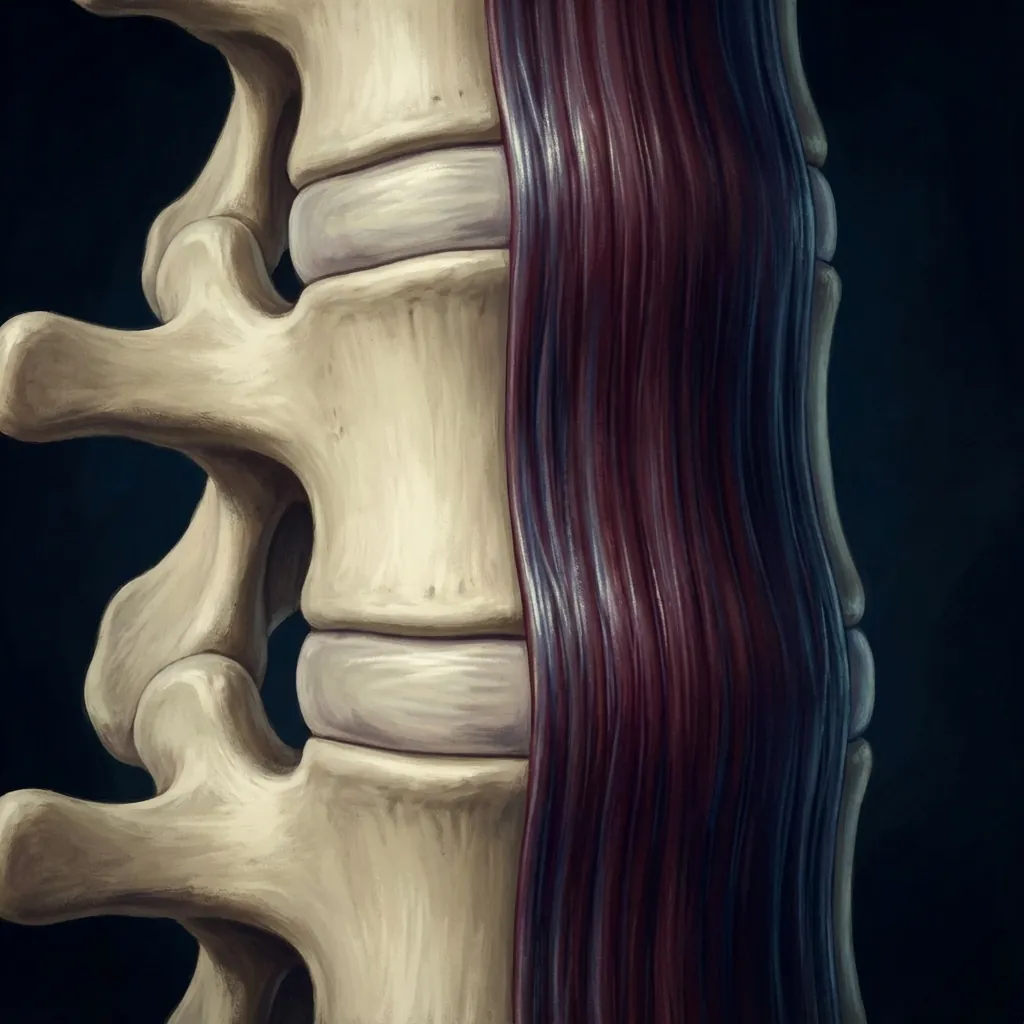 Anterior Longitudinal Ligament running along the front of vertebral bodies