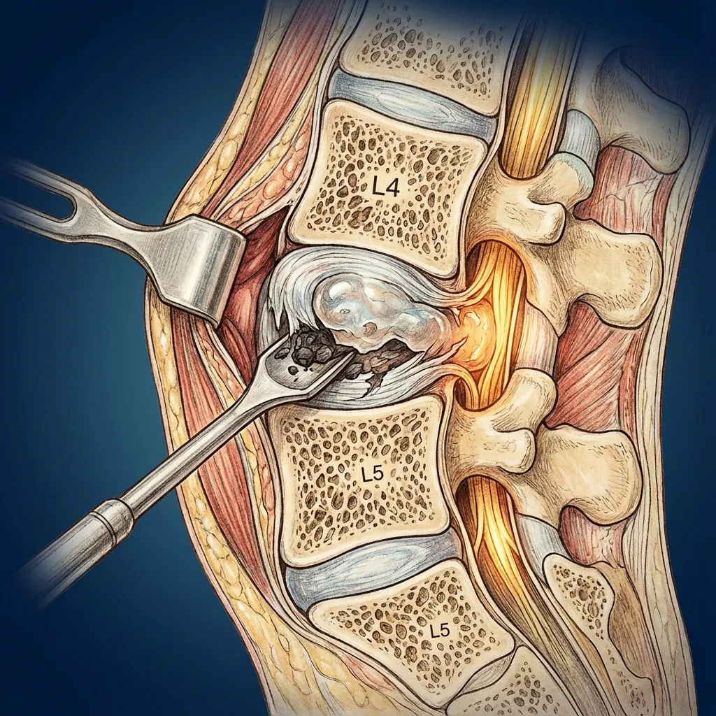 Surgical removal of diseased intervertebral disc during lumbar arthroplasty