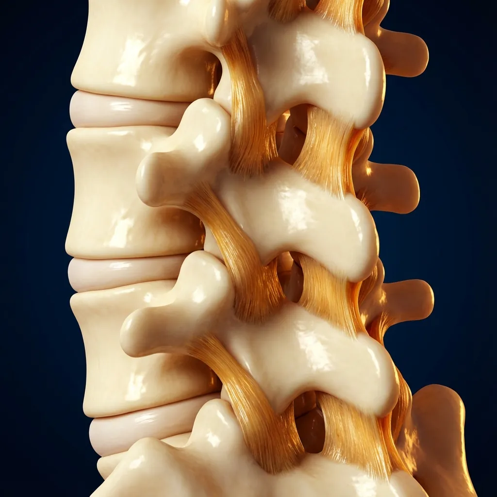 Ligamentum Flavum connecting adjacent laminae