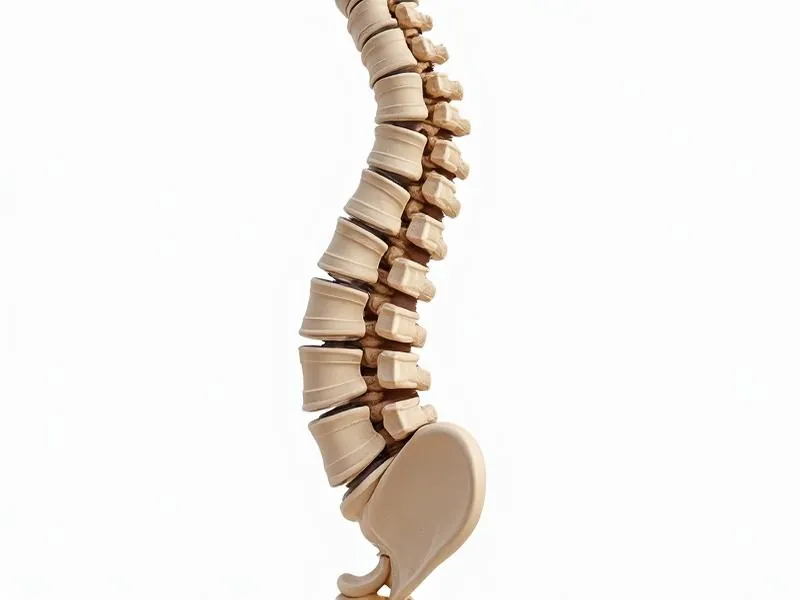 Lumbar spine load distribution showing force vectors and pressure points