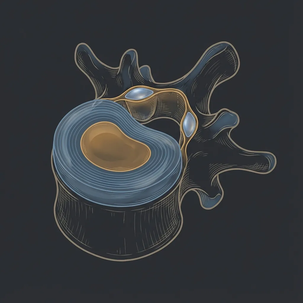 Three-joint complex showing disc and bilateral facet joints