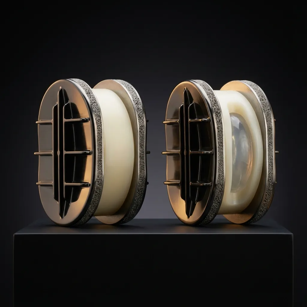 Baguera-L lumbar disc with hybrid nucleus and DLC coating