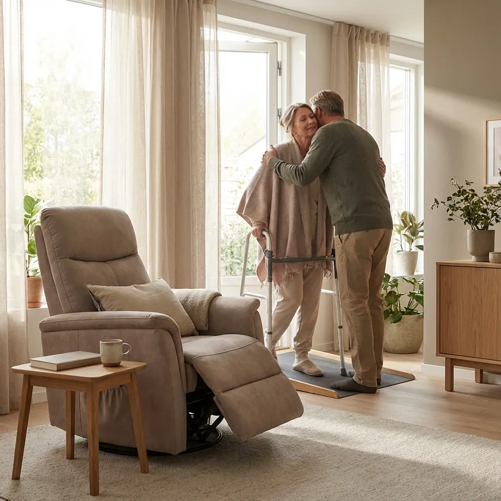Patient arriving home after successful discharge