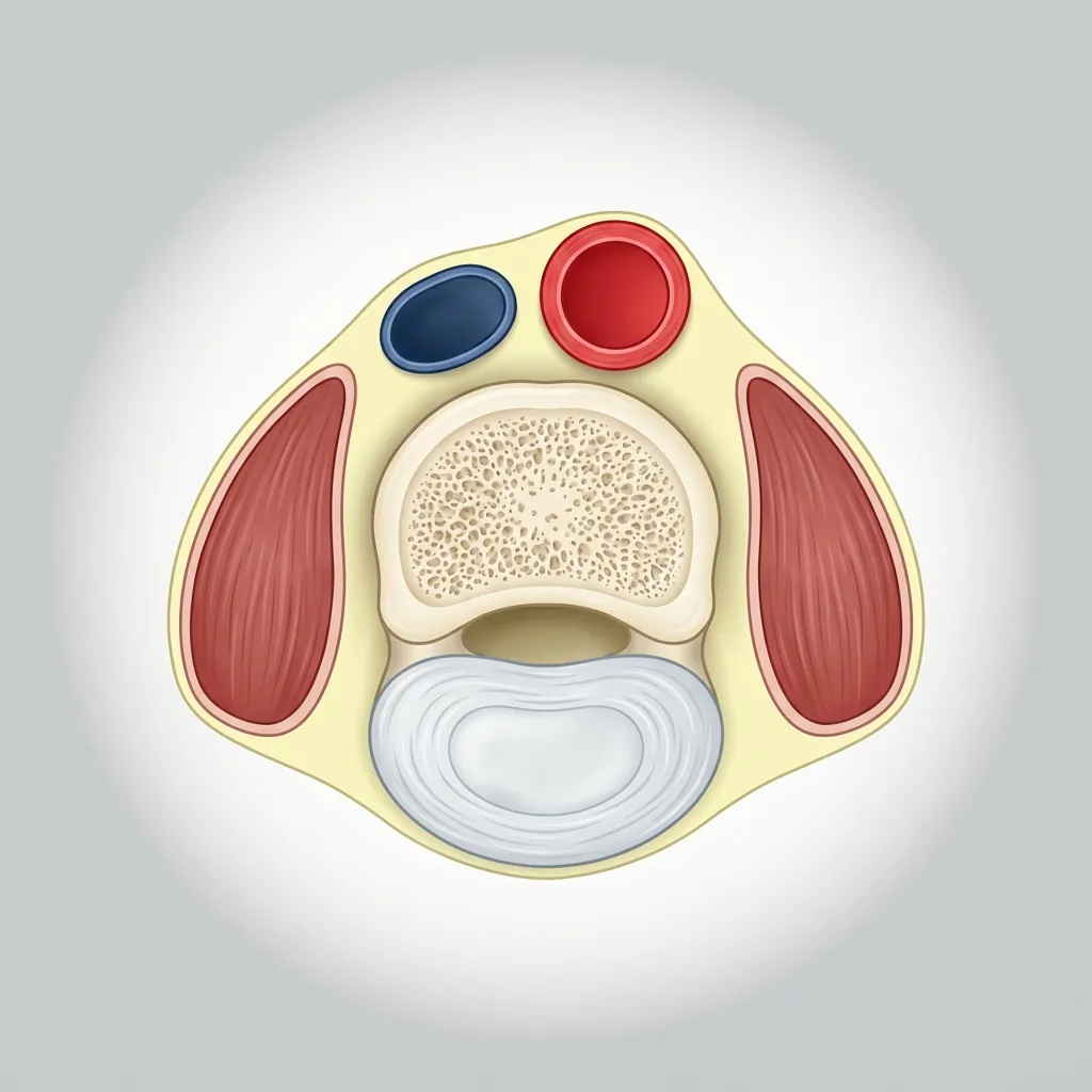 Anterior lumbar approach showing vascular anatomy and surgical access corridor