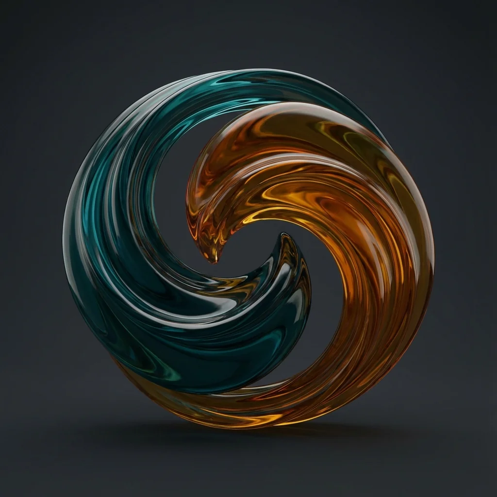 Abstract sculpture of partnership