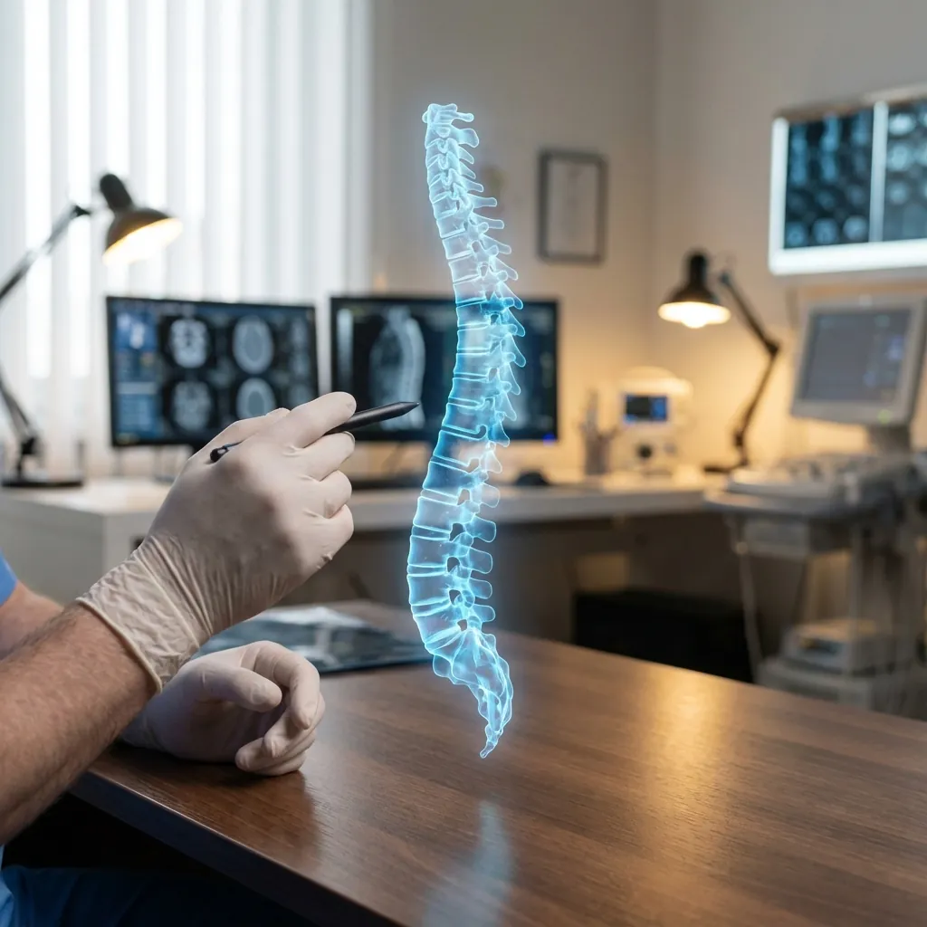 Neurosurgeon reviewing clinical data